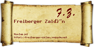 Freiberger Zalán névjegykártya